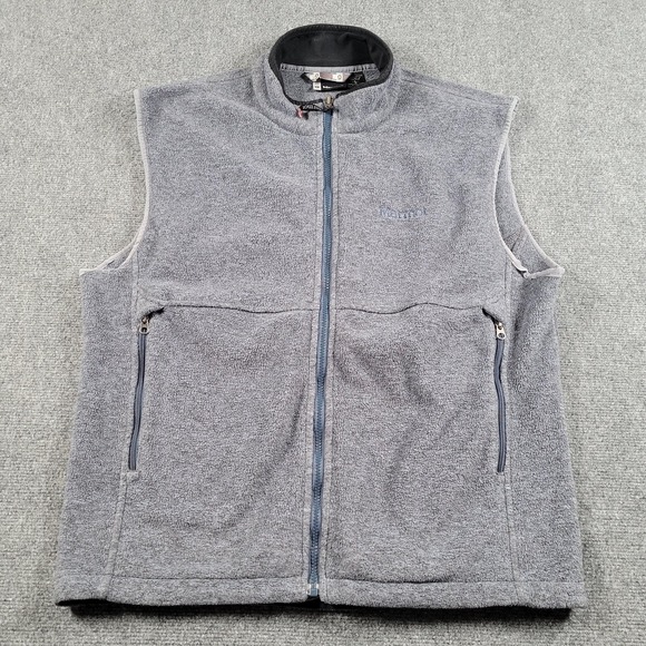 Marmot Other - Marmot Vest Mens Large Gray Fleece Full Zip Outdoor Hiking Pockets Sleeveless